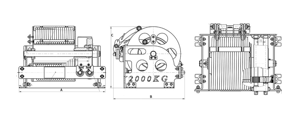 Hand-cranked Dual-speed Winch - 1